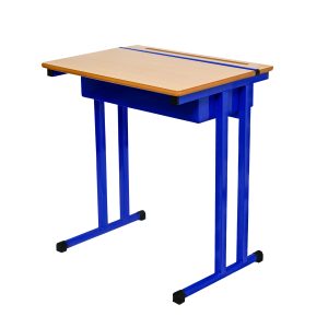 Table d'écolier monoplace avec casier fermé et pupitre rabattable - réf 507AMO