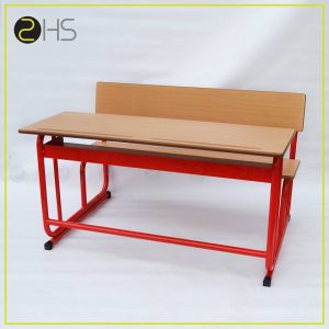 Pupitre biplace avec banquette et casier ouvert - réf 520S